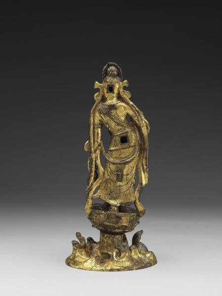 青銅鎏金觀音菩薩立像