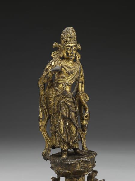 青銅鎏金觀音菩薩立像