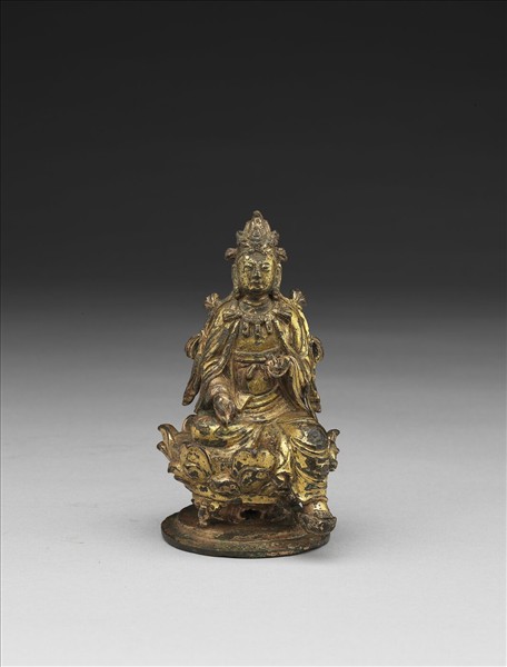 青銅鎏金菩薩半跏像