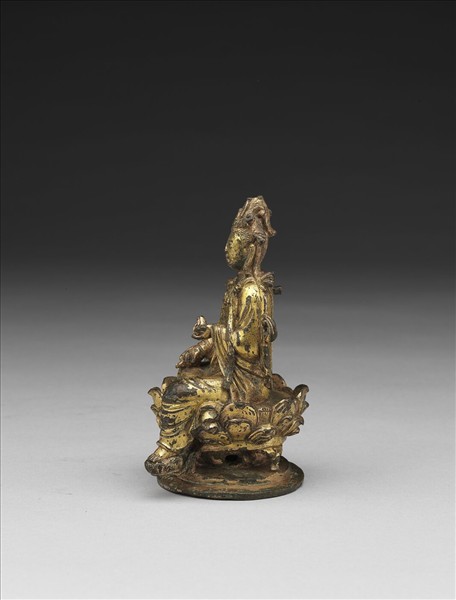 青銅鎏金菩薩半跏像