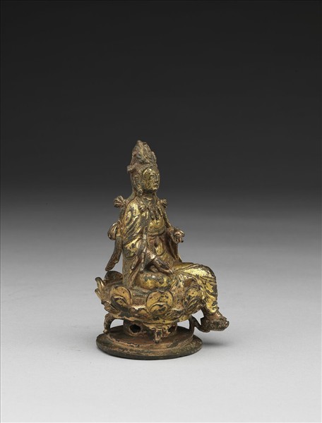 青銅鎏金菩薩半跏像
