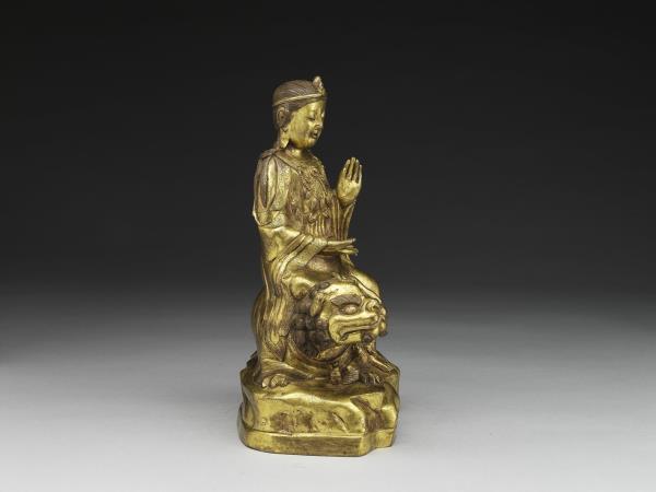 青銅鎏金文殊菩薩坐像- 故宮