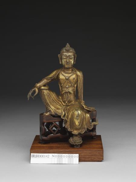 青銅鎏金菩薩半跏倚坐像