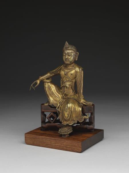 青銅鎏金菩薩半跏倚坐像
