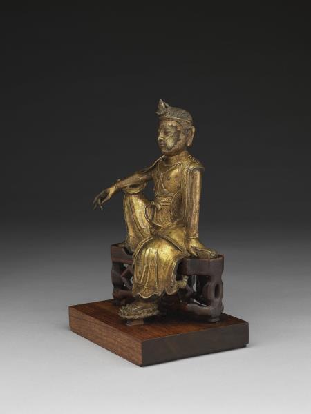 青銅鎏金菩薩半跏倚坐像