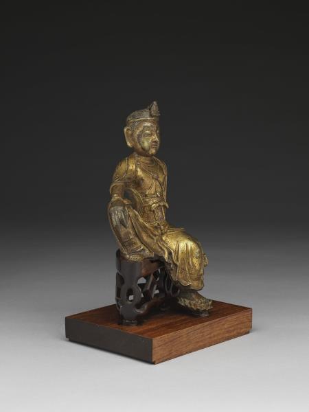 青銅鎏金菩薩半跏倚坐像