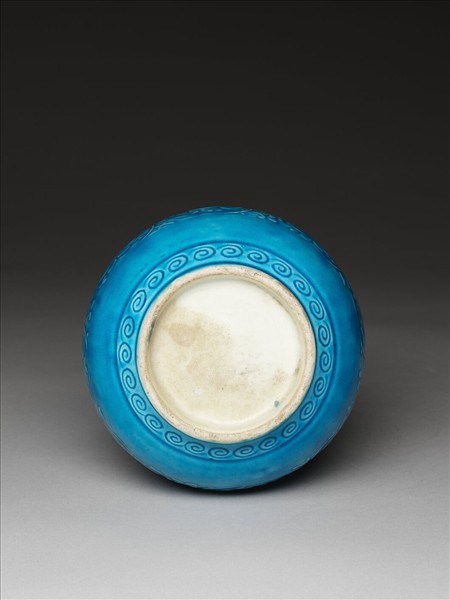 孔雀綠釉番蓮紋葫蘆瓶