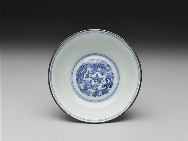 青花團鳳紋碗