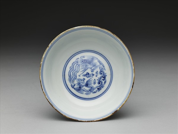 青花團鳳紋碗