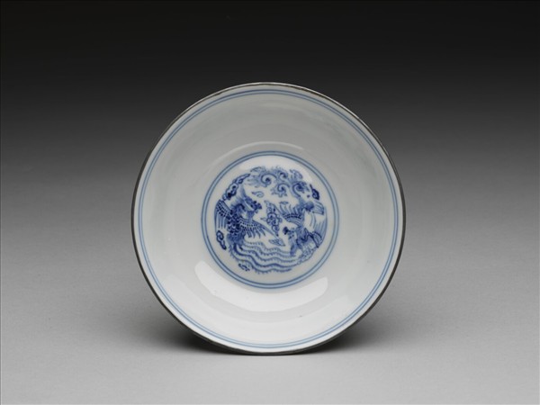 青花團鳳紋碗