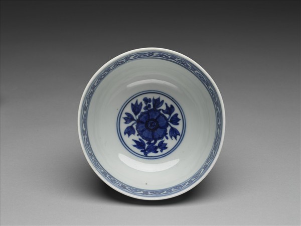 青花山水人物圖碗