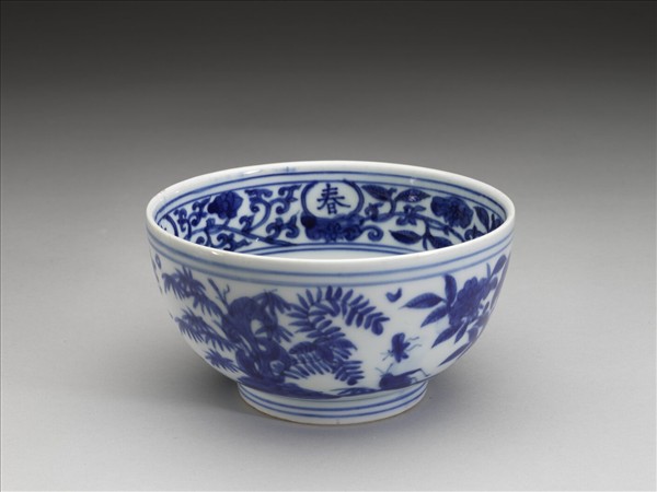 青花四季花卉紋碗