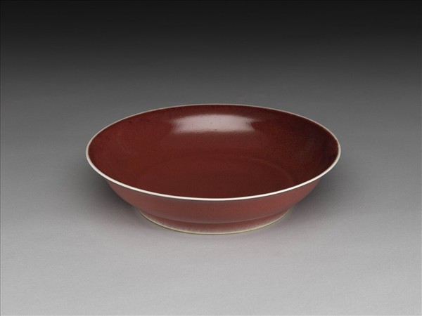 霽紅釉盤