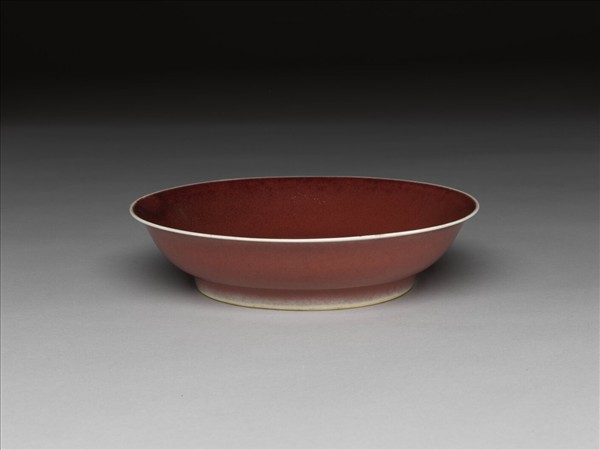 霽紅釉盤