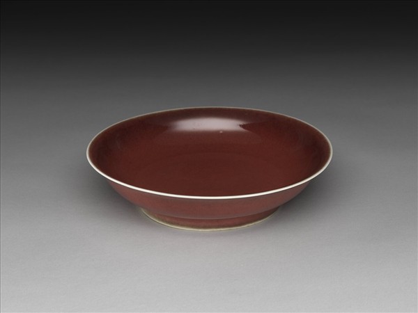 霽紅釉盤