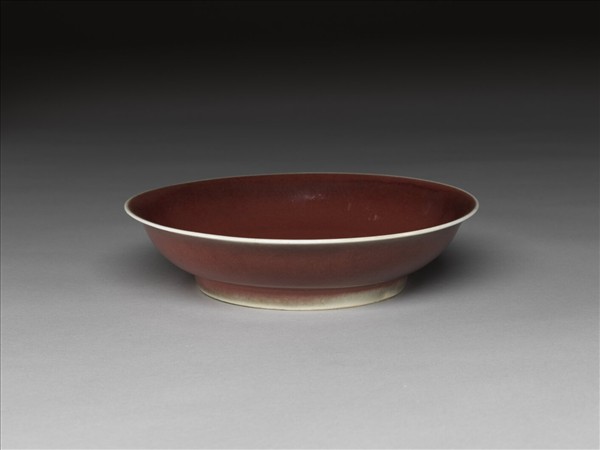 霽紅釉盤