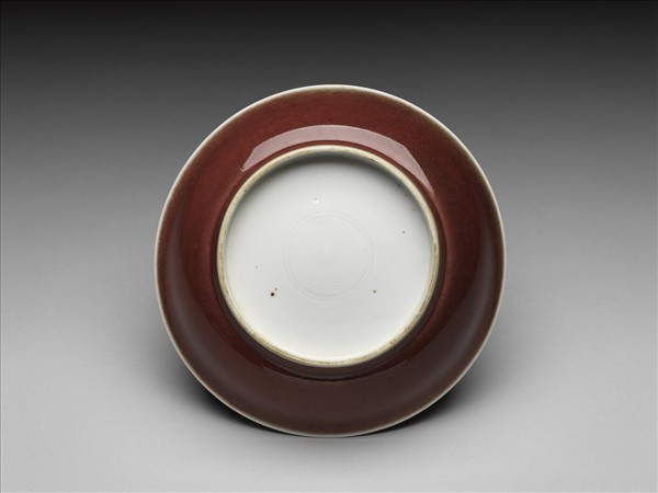 霽紅釉盤