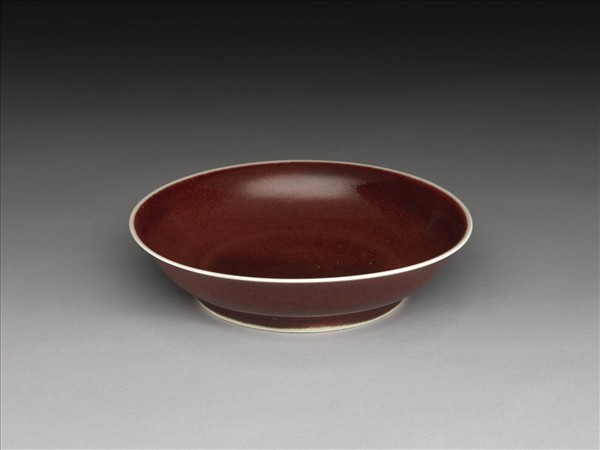 霽紅釉盤