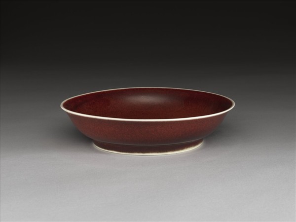 霽紅釉盤