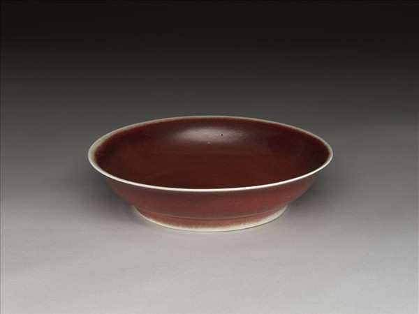 霽紅釉盤