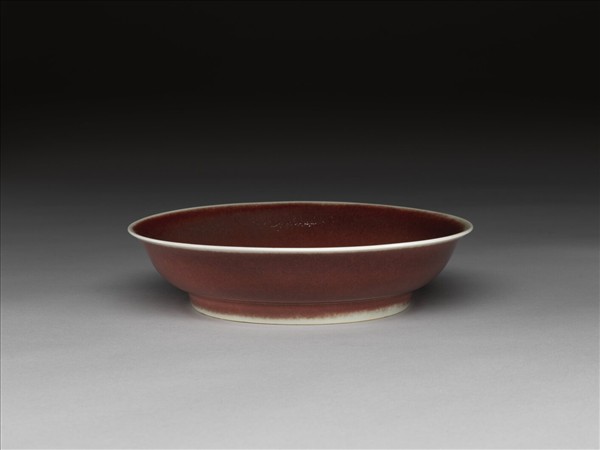 霽紅釉盤