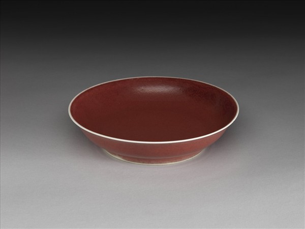 霽紅釉盤