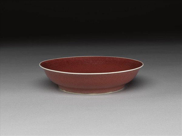霽紅釉盤