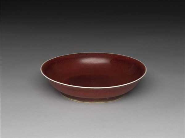 霽紅釉盤