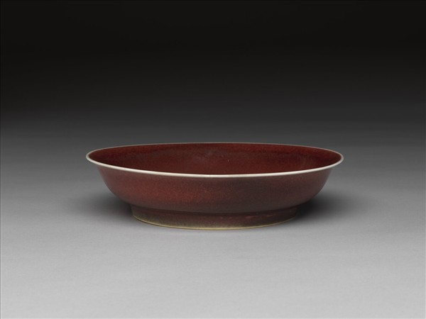 霽紅釉盤