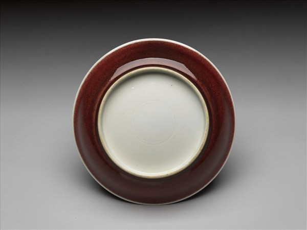 霽紅釉盤