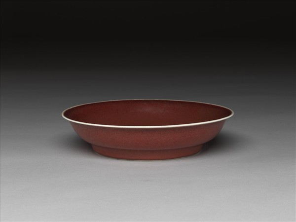 霽紅釉盤