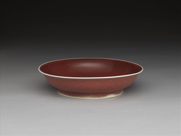霽紅釉盤