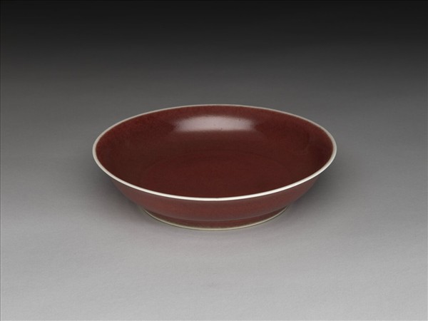 霽紅釉盤