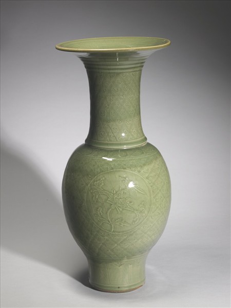 龍泉窯 青瓷鳳尾大瓶