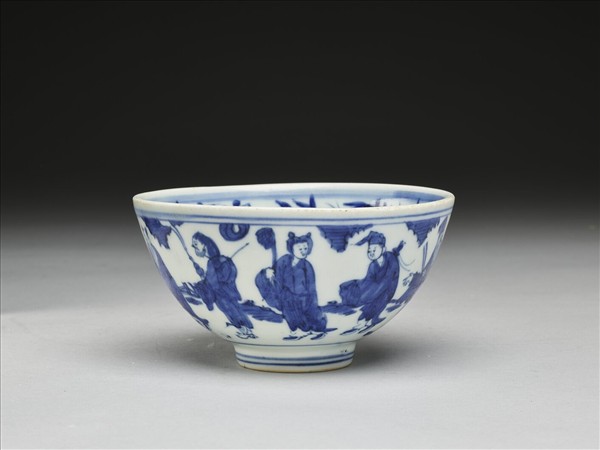 青花八仙祝壽圖碗