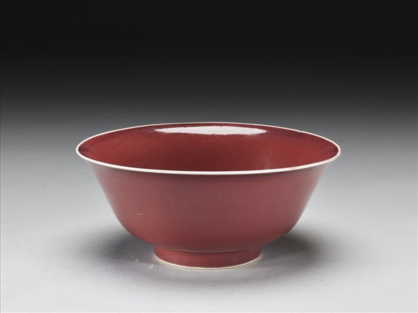 寶石紅釉碗