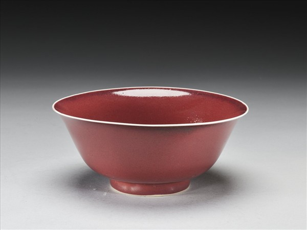 寶石紅釉碗
