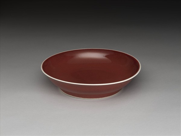 霽紅釉盤