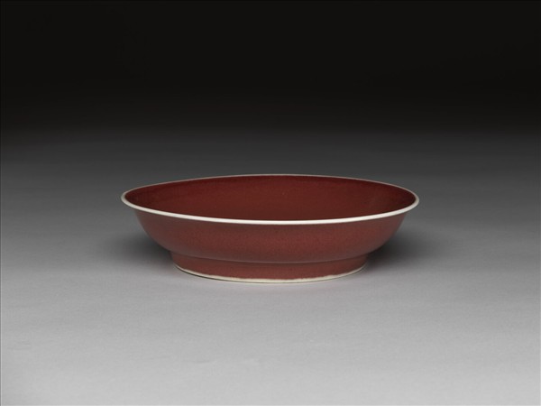 霽紅釉盤