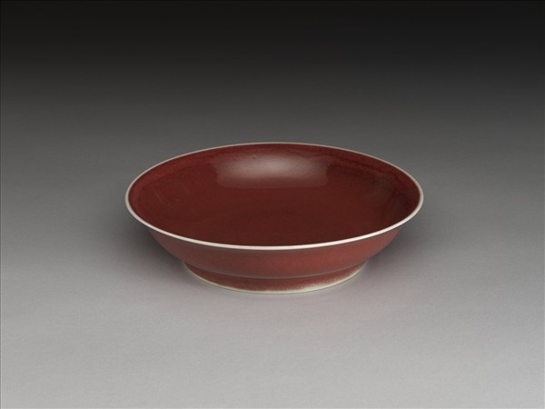 霽紅釉盤