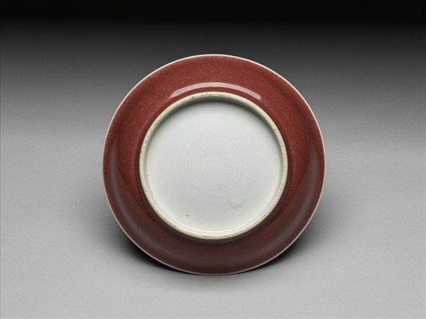 霽紅釉盤