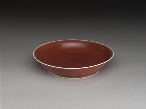 霽紅釉盤