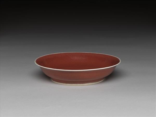 霽紅釉盤