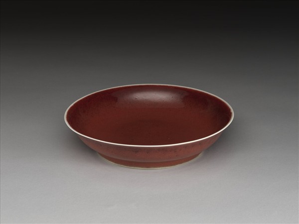 霽紅釉盤