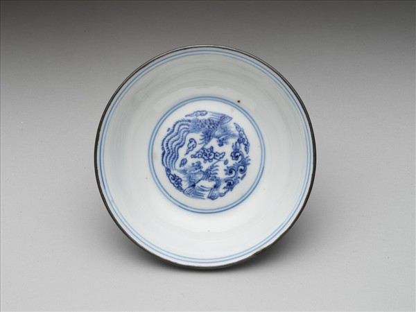 青花團鳳紋碗