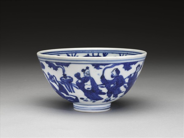 青花八仙祝壽圖碗