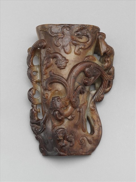 九螭角杯形花插