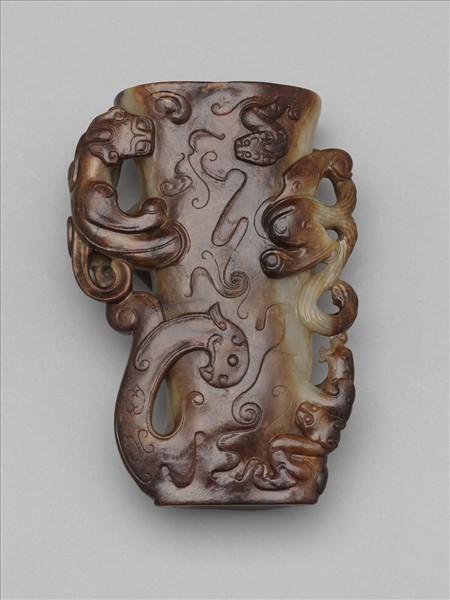 九螭角杯形花插