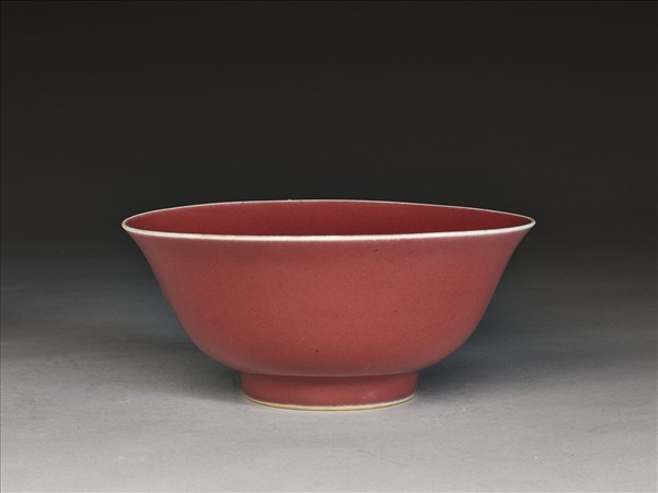 寶石紅釉碗