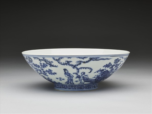 青花仕女圖碗